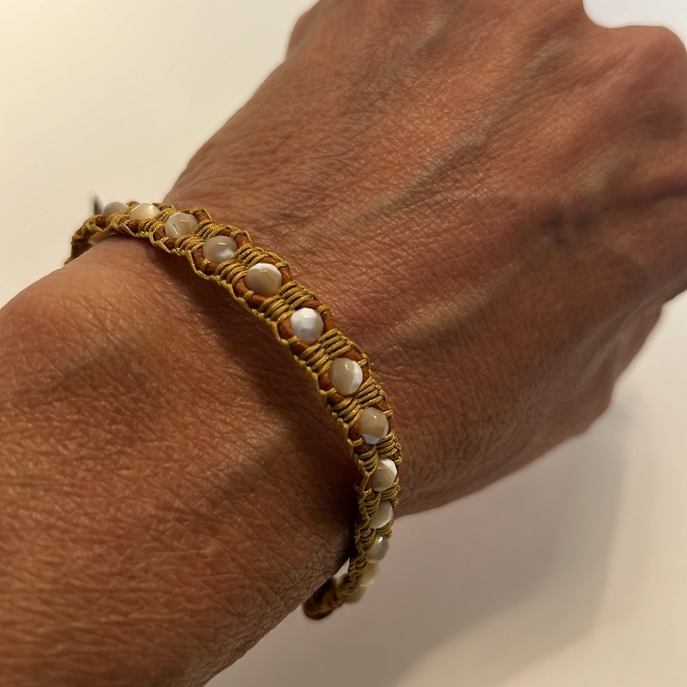CHAN LUU woven bracelet with stone beads